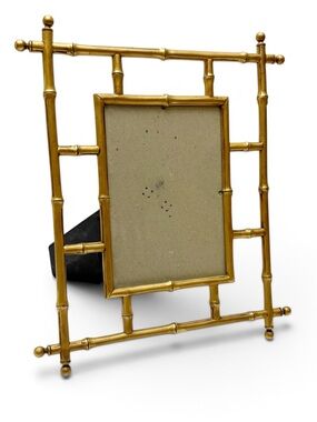Terragrafics Gold Metal Bamboo Tabletop Photo Picture Frame 5x7